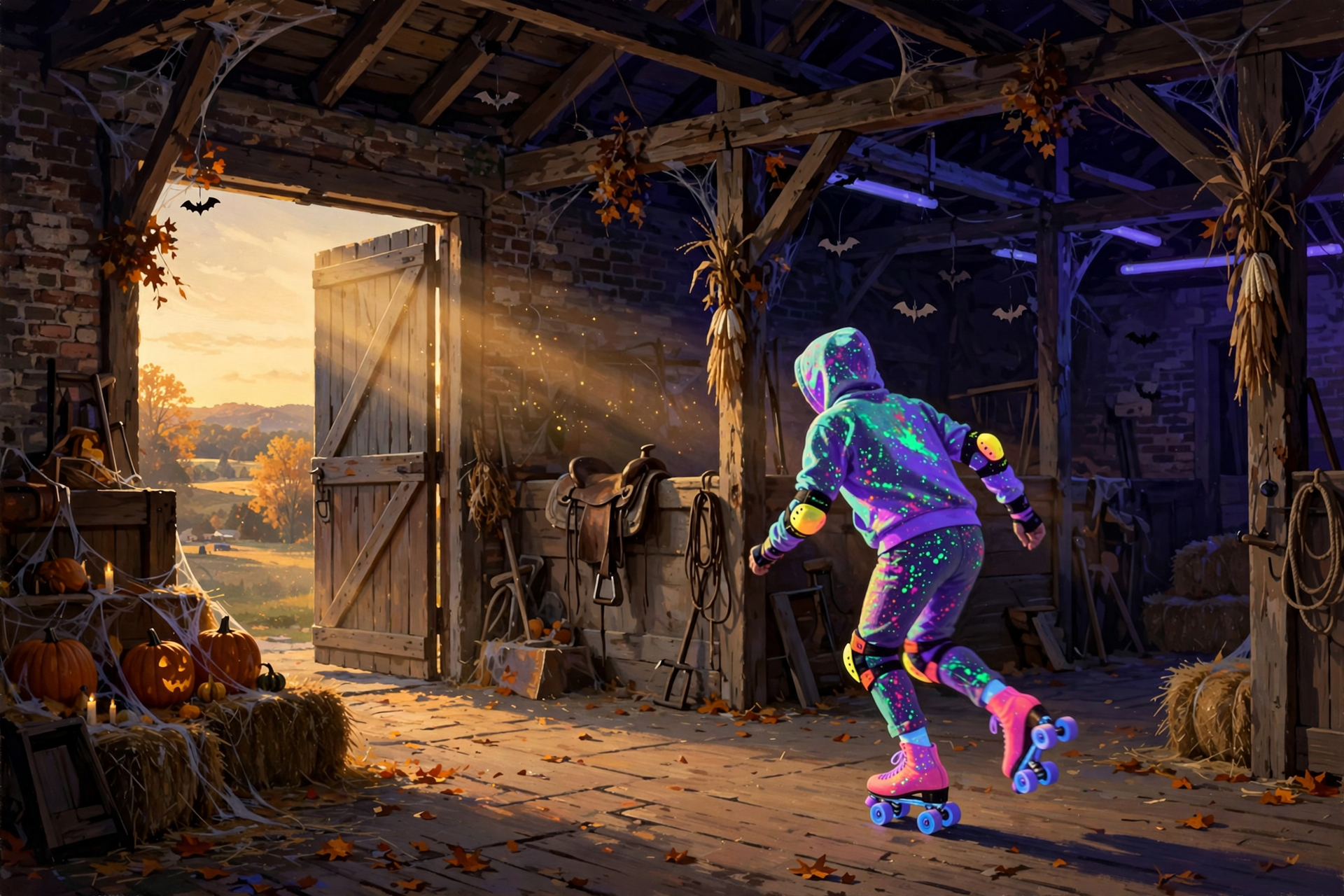 Illustration for 🦇 Haunted Stable, Black-Light Skating and a Ghost Tour
