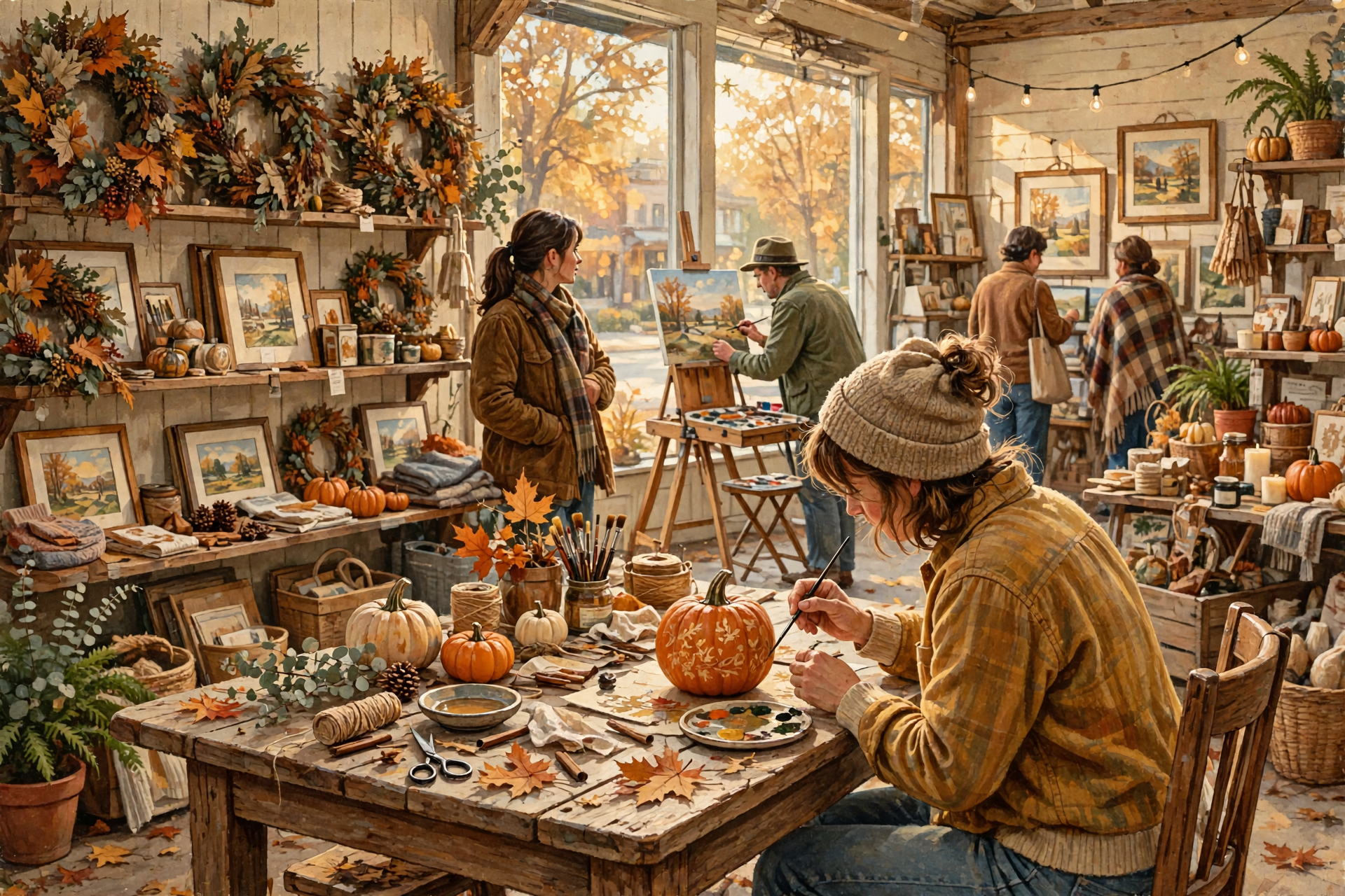Illustration for π¨ Pumpkin Crafts and Live Art in Downtown Sewanee
