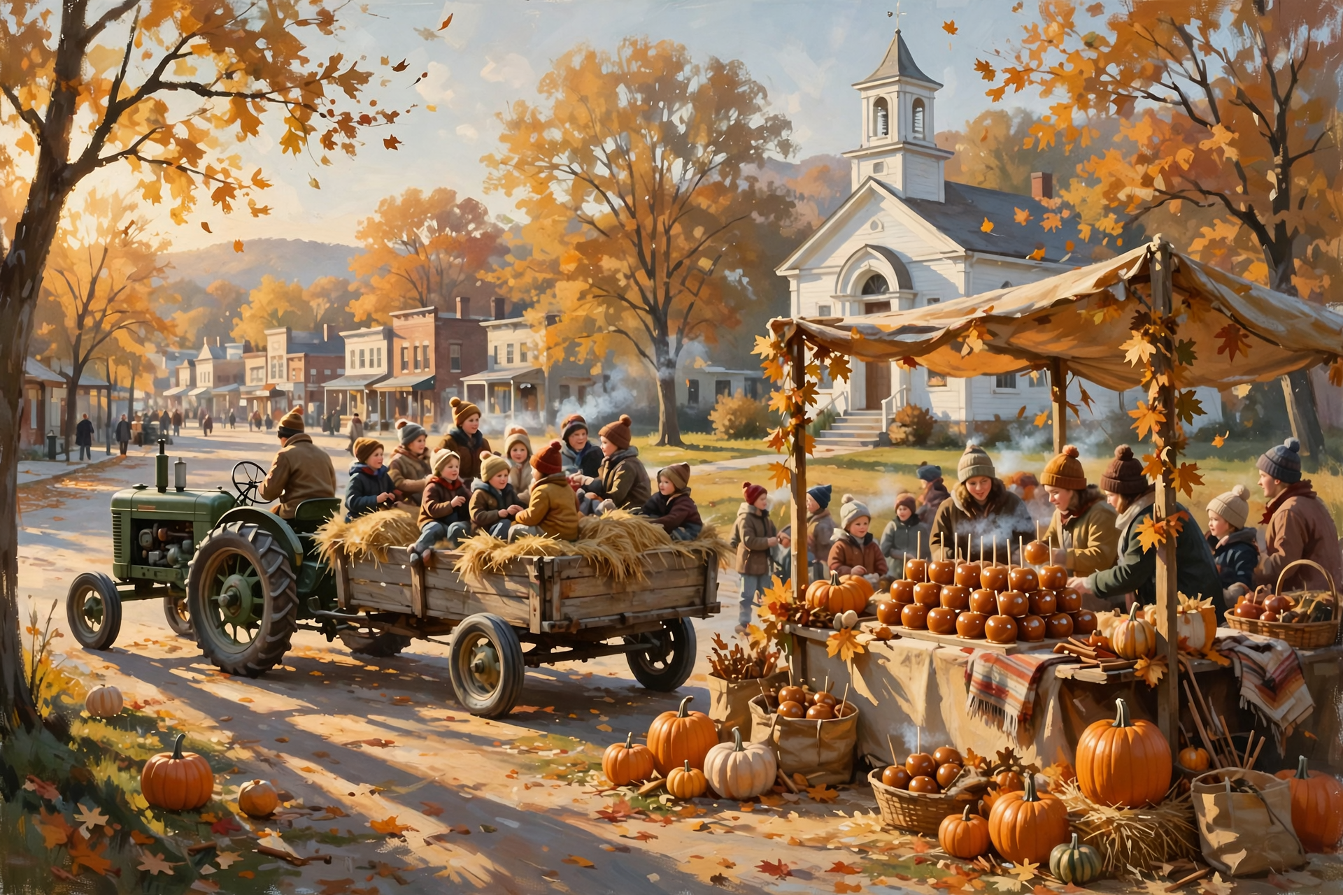Illustration for 🎃 Hayrides and Caramel Apples at Dunlap's Great Pumpkin Festival