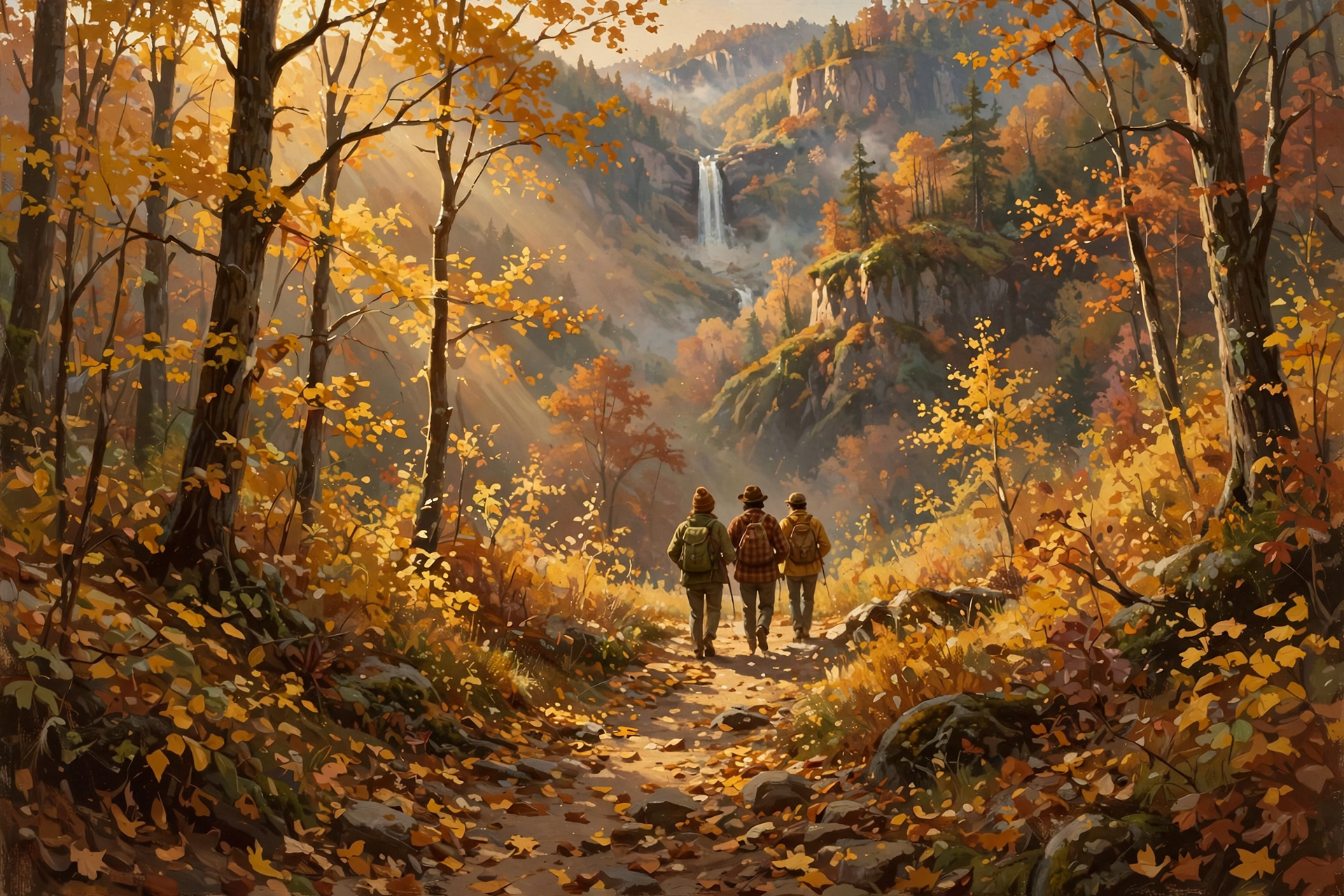 Illustration for 🍁 One Mile to the Falls at Dusk