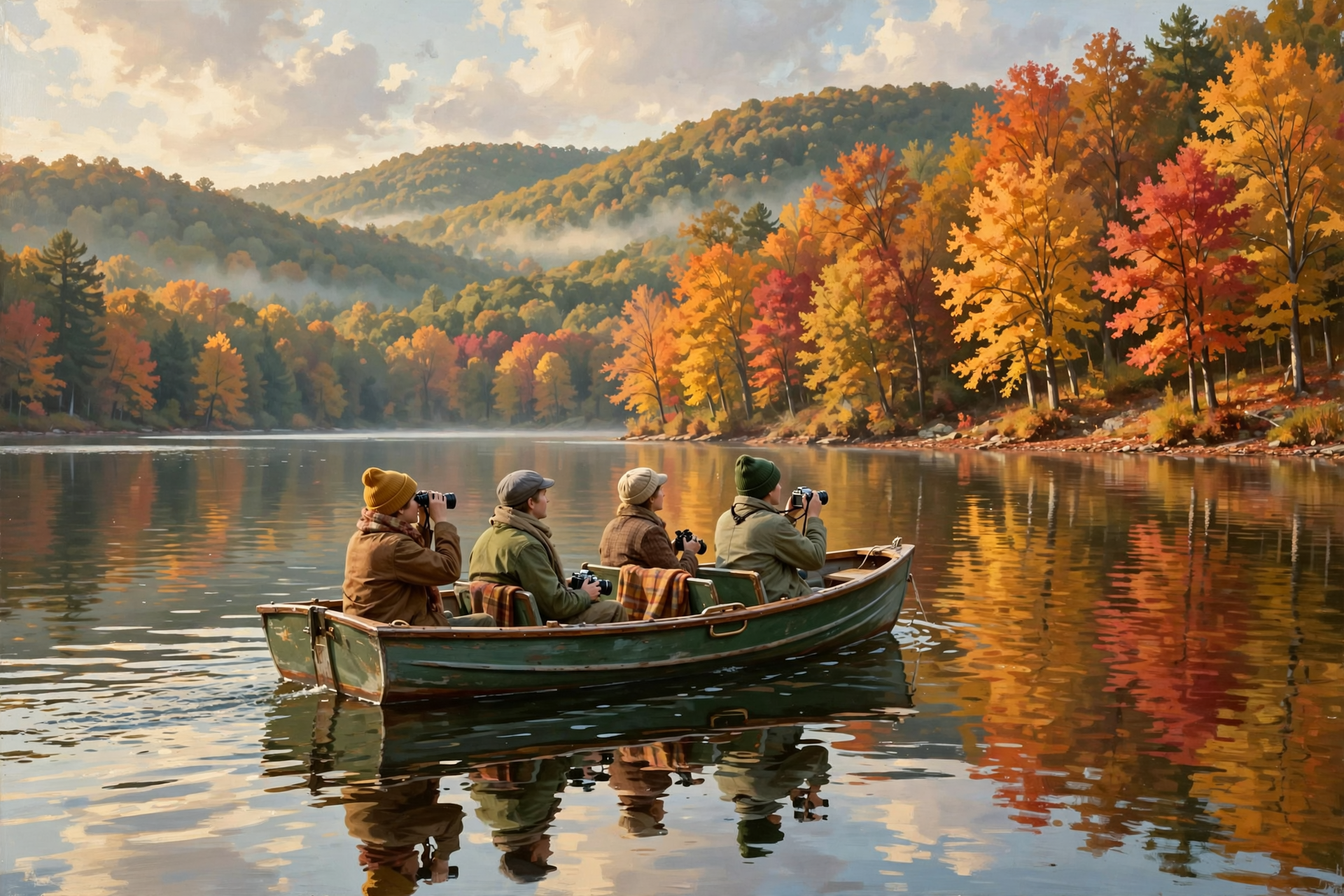 Illustration for π Fall Color From the Water: Edgar Evins Lake Cruise